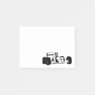 Race Car Silhouette black and white Post-it Notes