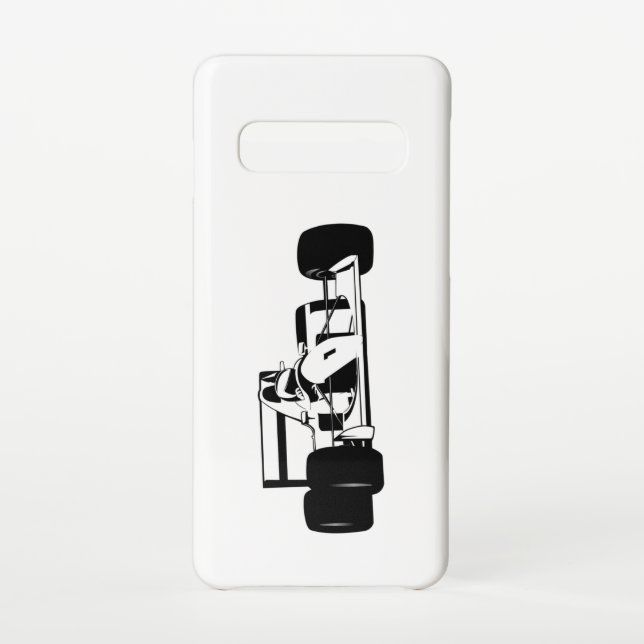 Race Car Silhouette black and white Samsung Galaxy Case (Back)