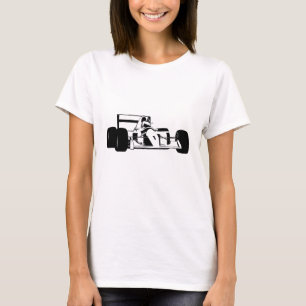 Race Car Silhouette black and white T-Shirt