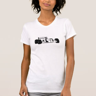Race Car Silhouette black and white T-Shirt