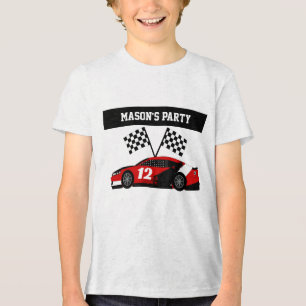 Race Car Text and Number Tri-Blend Shirt