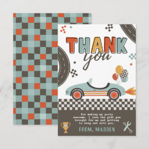 Race Car Thank You Card