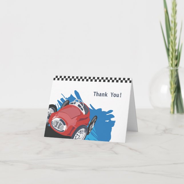 Race Car Thank You Card (Front)