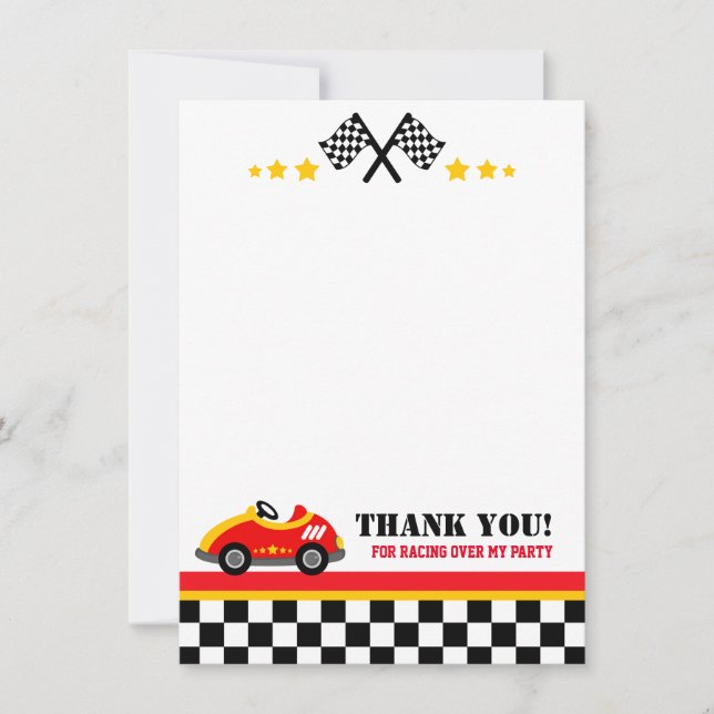Race Car Thank You Notes (Front)