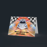Race Car Theme 19th Birthday for Grandson Card<br><div class="desc">Birthday greetings for a grandson. When you're in the Fast Lane ... birthdays seem to fly by. Happy 19th Birthday! Race car themed birthday card with the number 19 on the car. Customise the cover and inside text as you like for other birthday years. Art, image, and verse copyright ©...</div>