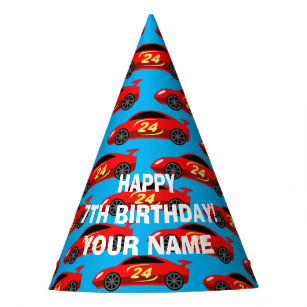 Race car theme kids Birthday party paper cone hats