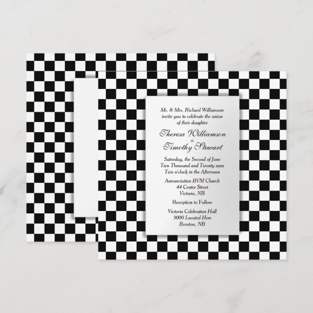 Race Car Theme Wedding Invitation (Front/Back)