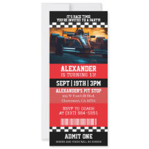 Race Car Ticket Birthday Party