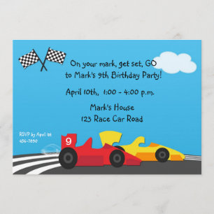 Race Car Track Birthday Invitation