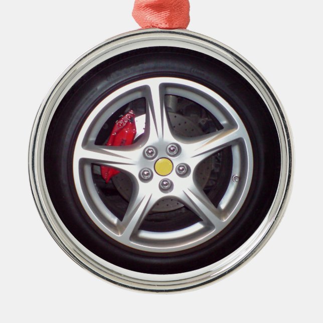 Race Car Wheel Metal Tree Decoration (Front)