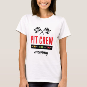 Race Car White Pit Crew Mummy T-Shirt