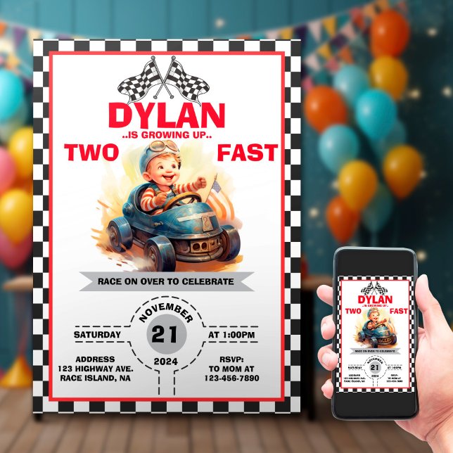 Race Cars 2nd Birthday Invite (Creator Uploaded)
