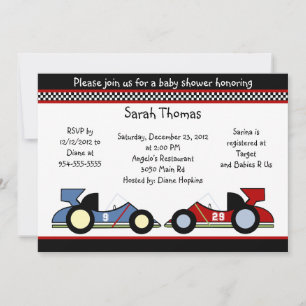 Race Cars Baby Shower/BirthdayInvitations Invitation