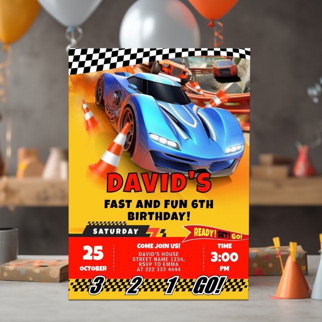 Race Cars Birthday and Colouring Invitation (Creator Uploaded)