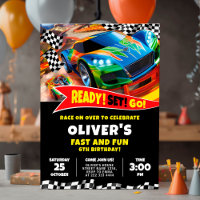 Race Cars Birthday Invitation