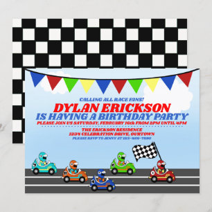 Race Cars Birthday Party Invitation
