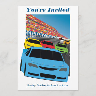 Race Cars Birthday Party Invitation - Editable