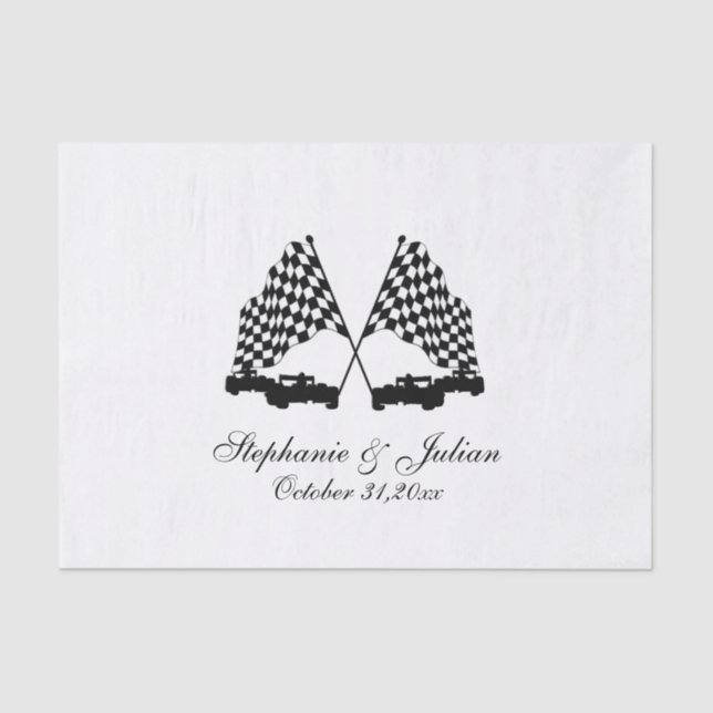 Race Cars Chequered Flag Tissue Paper (Front)