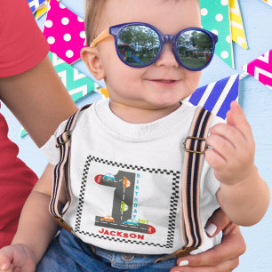 Race Cars First Birthday Boy Baby T-Shirt