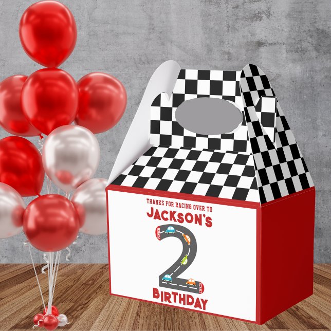 Race Cars Second Birthday Kids Party Favour Box (Creator Uploaded)