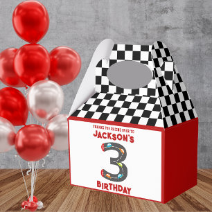 Race Cars Third Birthday Kids Party Favour Box