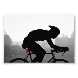 Race Cyclist – Black and White Urban Photography Photo Print