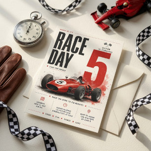 Race Day 5th Birthday Invitation Vintage Formula