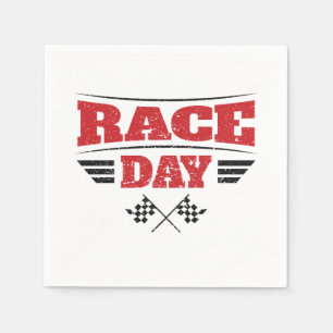 Race Day Chequered Flag Car Racing Medium Gift Bag Napkin