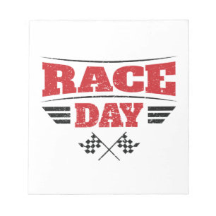 Race Day Chequered Flag Car Racing Medium Notepad