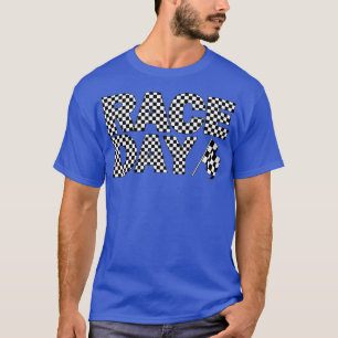 Race Day Chequered Lettering Racing Flag T-Shirt
