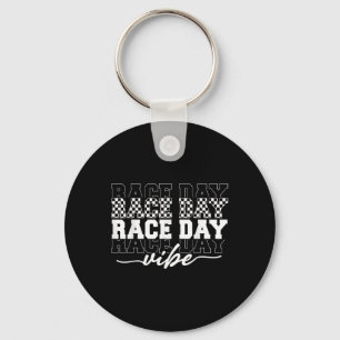 Race Day Vibes Checkered Coquette Bow Car Racing M Key Ring