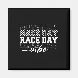 Race Day Vibes Chequered Coquette Bow Car Racing M Magnet