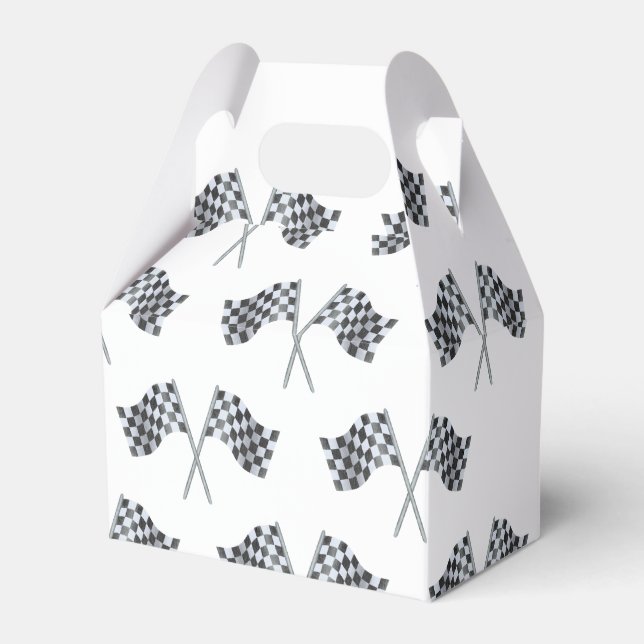 Race Flag Baby Shower Favour Box (Front Side)
