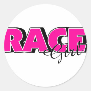 Race Girl Classic Round Sticker