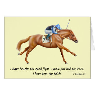 Race Horse 2 Timothy Bible Scripture Card
