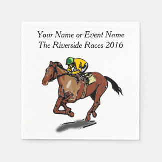 Race Horse and Jockey Custom Steeplechase Party Napkin