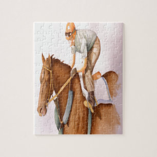 Race Horse and Jockey Jigsaw Puzzle