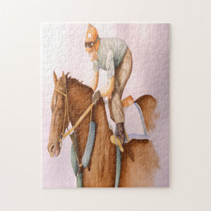 Race Horse and Jockey Jigsaw Puzzle