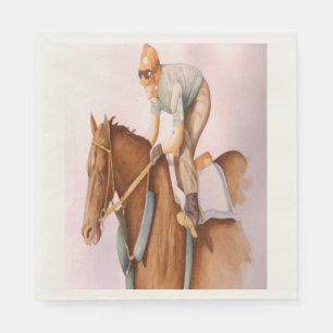Race Horse and Jockey Napkin