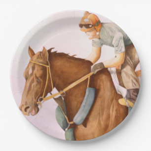 Race Horse and Jockey Paper Plate