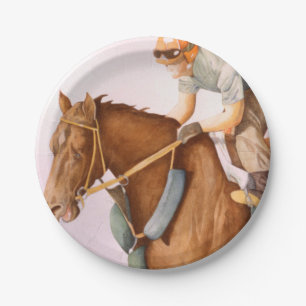 Race Horse and Jockey Paper Plate