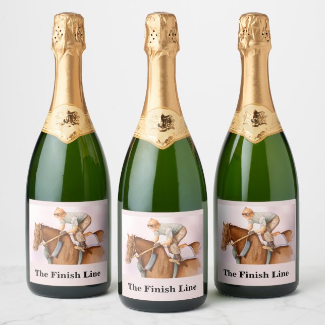 Race Horse and Jockey Sparkling Wine Label (Bottles)