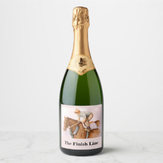 Race Horse and Jockey Sparkling Wine Label