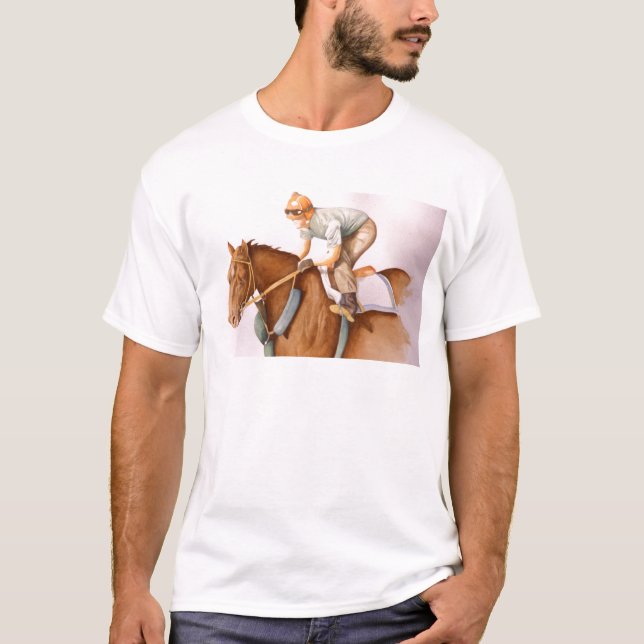 Race Horse and Jockey T-Shirt (Front)