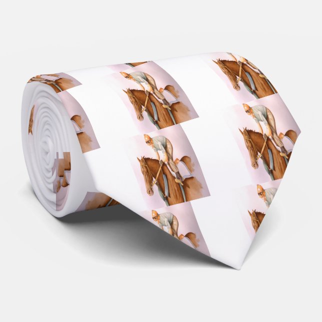 Race Horse and Jockey Tie (Rolled)