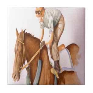 Race Horse and Jockey Tile