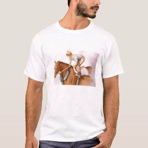 Race Horse and Jockey WaterColor T-Shirt