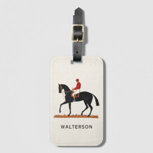 Race Horse Derby Jockey Vintage Equestrian Luggage Tag