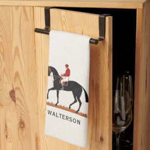 Race Horse Derby Jockey Vintage Style Tea Towel