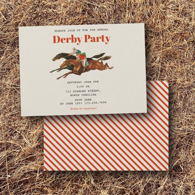 Race Horse Derby Party Equestrian Racing Birthday Invitation (Race Horse Derby Party Equestrian Racing Birthday Invitation)